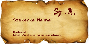 Szekerka Manna névjegykártya